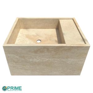 TerraCrest Travertine Wall-Mount Bathroom Sink